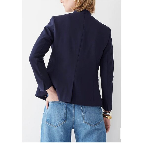 J.Crew $198  Women's Going-Out Blazer in Stretch Twill Size 0 Navy H2743 - Picture 3 of 7